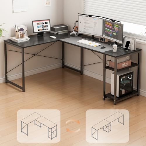 میز L شکل L-Shaped Desk Computer Corner Table Study Desk Home مدل yn075b