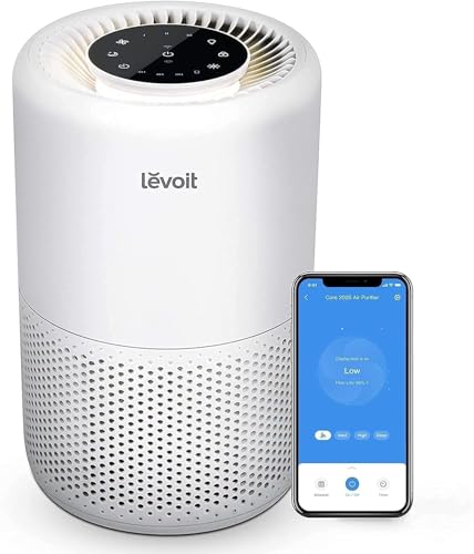 تصفیه هوا هوشمند LEVOIT Core 200S با فیلتر True HEPA، WiFi و کنترل Alexa، سفید