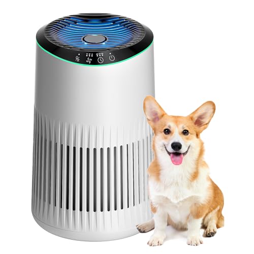دستگاه تصفیه هوا قابل حمل MORENTO با فیلتر True HEPA، حالت خواب، چراغ شب و اسفنج خوشبوکننده، سفید مدل MR2566