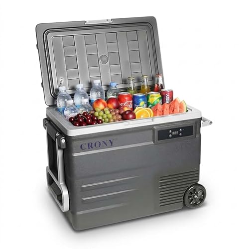 یخچال ماشین CRONY 65L یخچال کوچک DC/AC یخچال ماشین قابل حمل DC/AC برای کامیون RV Camper Jeep SUV Van Boat Camping Tailgating سفر جاده ای در فضای باز سفر در فضای باز -20 درجه سانتی گراد تا 20 درجه سانتی گراد