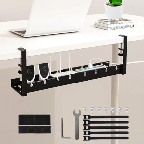 سینی مدیریت کابل زیر میز BLYPHOO با نصب گیرهای بدون نیاز به سوراخکاری، فلزی و مقاوم