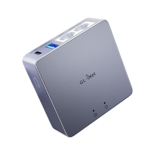 GL.iNet MT2500A (Brume 2) Mini VPN Gateway برای دفتر خانه و Remote Work-VPN Server & Client برای خانه و اداره، VPN Cascading، امنیت اینترنت، 2.5G WAN، بدون Wi-Fi* (قاب آلیاژ آلومینیوم)