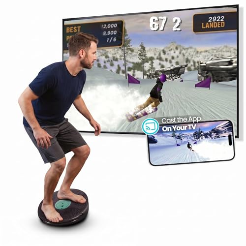 GoBalance Board - App-Enabled Balance Board. سنسور بلوتوث هوشمند، 12 بازی تعاملی رایگان - سرگرمی، تمرین تعادل و تمرین بدنسازی در خانه! تقویت هماهنگی و قدرت برای نوجوانان و بزرگسالان