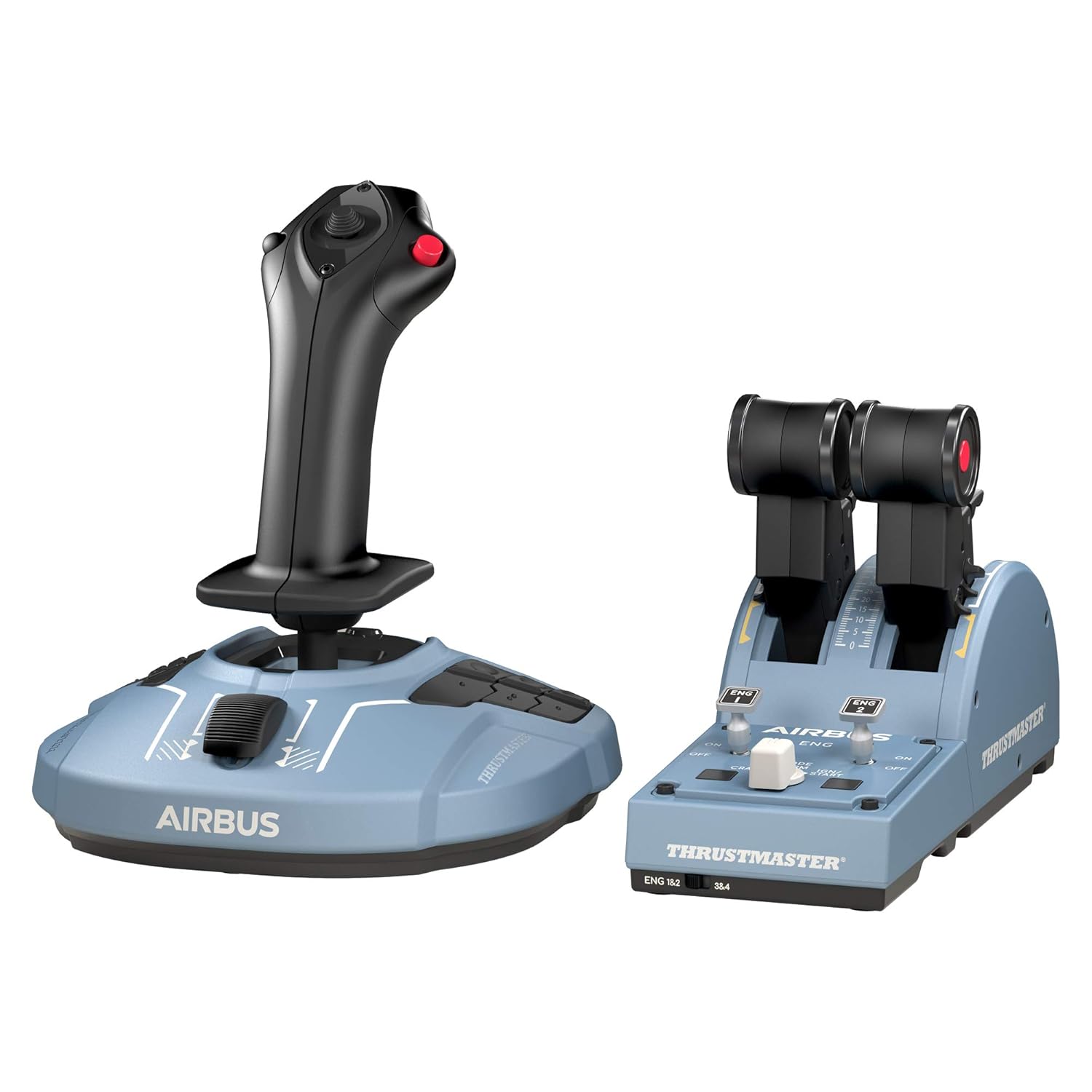 Thrustmaster TCA Officer Pack Airbus Edition - سیستم کنترل پرواز جامع با Sidestick و Throttle Quadrant برای رایانه شخصی