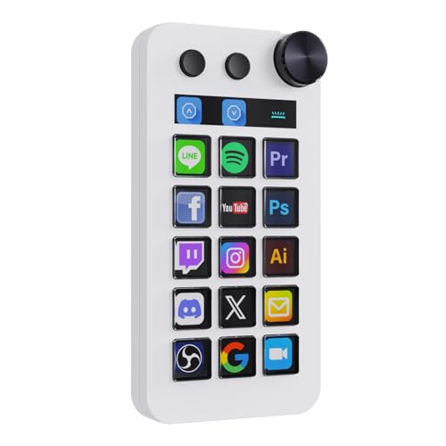 TreasLin VSDinside Stream Dock Stream Controller Deck با 18 کلید ماکرو قابل تنظیم حالت دیجیتال حالت ماشین حساب حالت سفارشی سه حالت برای فعال کردن اقدامات در OBS Twitch YouTube برای سازندگان محتوا