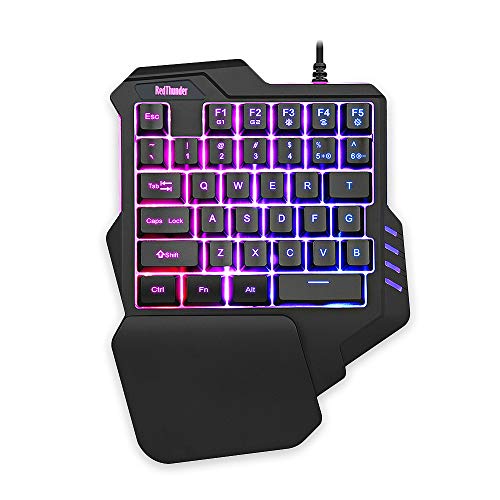 صفحهکلید بازی یکدست RedThunder G92 صفحهکلید بازی کوچک قابل حمل RGB با نور پسزمینه کنترلکننده بازی ارگونومیک برای PC PS4 Xbox Gamer