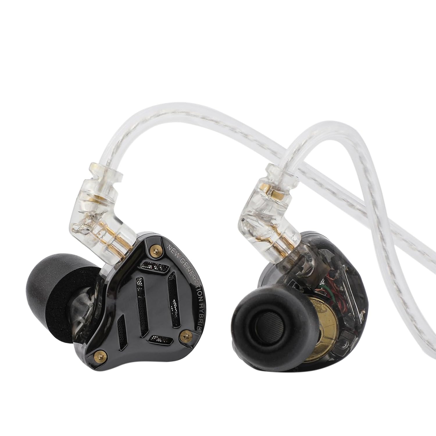 Linsoul KZ ZS10 PRO 2 In Ear Monitor IEM، ایربادهای سیمی هیبریدی 1DD+4BA، با سوئیچ تنظیم 4 سطحی، ایربادهای بازی متقاطع سه طرفه، کابل IEM با روکش نقرهای برای موزیسین صدا دوست (بدون میکروفون)