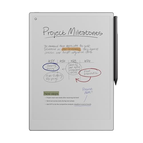 بسته نرم افزاری ReMarkable Paper Pro – شامل تبلت کاغذی 11.8 اینچی و قلم Marker Plus با پاک کن | تبلت کاغذی 11.8 اینچی با نمایشگر رنگی و نور مطالعه، نوت بوک دیجیتالی با جوهر الکترونیکی برای تفکر، نوشتن و خواندن