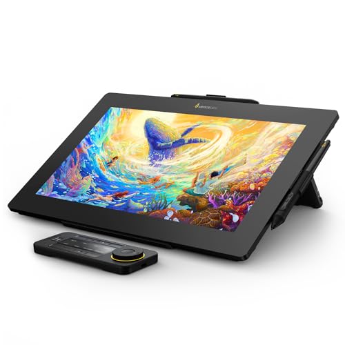 دسته Xencelabs Pen Display 16 با کلیدهای سریع، تبلت طراحی قابل حمل 16 اینچی با صفحه نمایش طراحی گرافیکی با 2 قلم بدون باتری برای Win/Win-ARM/macOS/Linux، مشکی