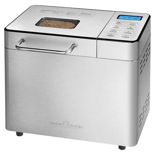 نان ساز Proficook PC-BBA1282، فولاد ضد زنگ، 3.1 لیتر، 13 برنامه برای پخت و پز، ورز دادن، بلند کردن، پخت و پز، گرم نگه داشتن، کنترل قهوه ای شدن، شامل لوازم جانبی