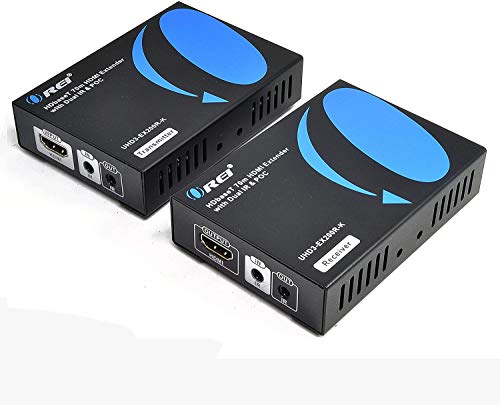 توسعه دهنده HDMI Orei OREI UltraHD با تک کابل CAT5e/CAT6 HDBaseT غیر فشرده 4K @ 60 هرتز با کنترل از راه دور مادون قرمز - RS-232 - تا 200 فوت - تاخیر صفر