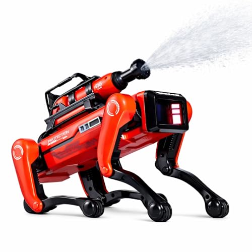Smart Robot Dog for Kids – Firefighter Edition با عملکرد اسپری آب، فرمان های صوتی، کنترل از راه دور، برنامه نویسی هوش مصنوعی، موسیقی و رقص – ربات STEM تعاملی برای پسران و دختران سنین 6+ روبوت کلب ذکی