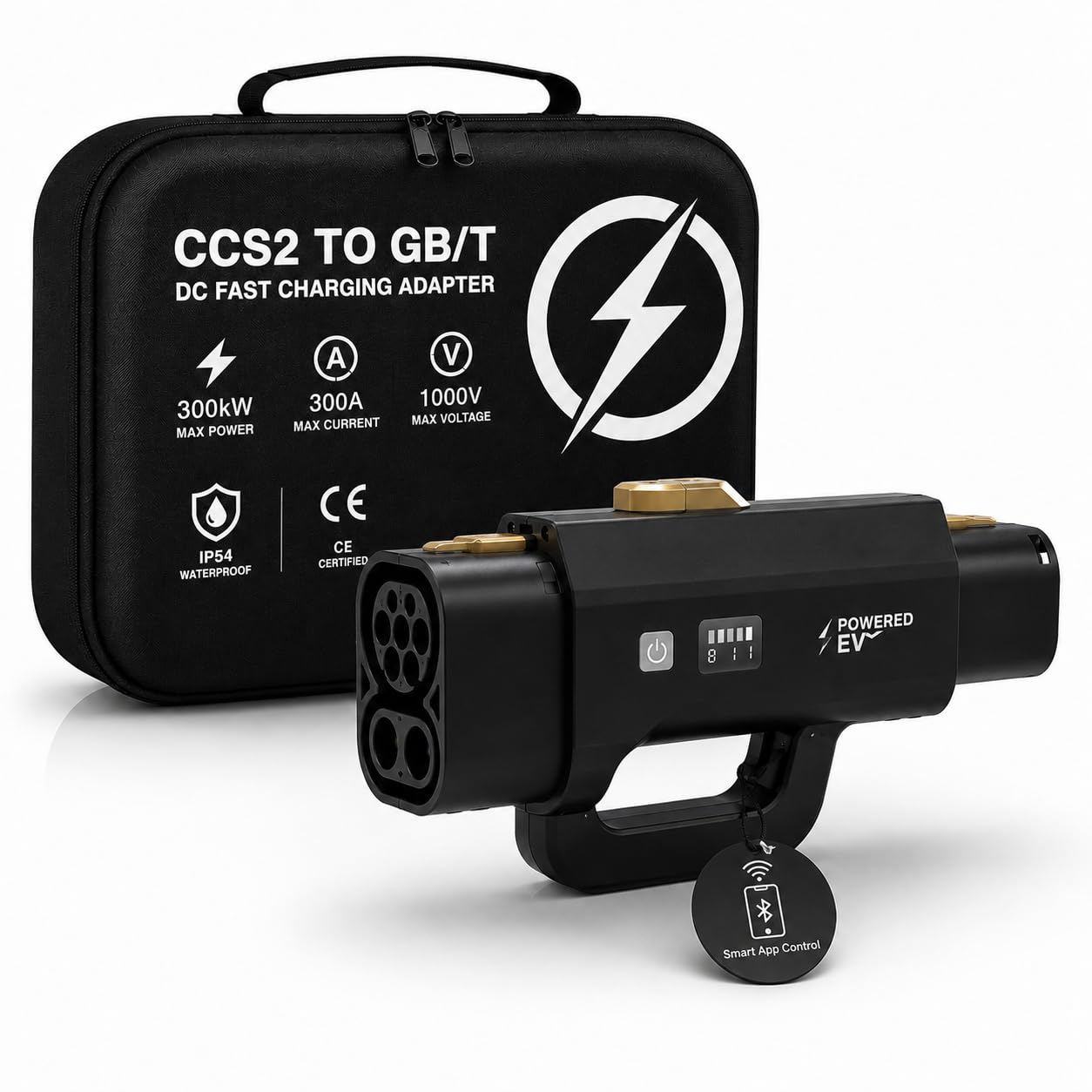 آداپتور شارژ سریع CCS2 به GBT DC 400A 1000V 400kW با برنامه بلوتوث | برای BYD، leapord، Xiaomi SU7، NIO، XPeng، Zeekr، Avatr، VW ID.4 ID.6 و سایر خودروهای برقی GB/T | IP55