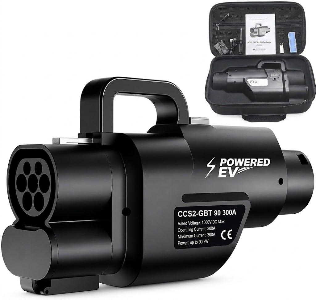 آداپتور شارژ سریع CCS2 به GBT DC 300A 1000V | مبدل شارژر EV برای خودروهای برقی چینی GB/T | سازگار با BYD، Zeekr، Xiaomi، XPeng، NIO، ROX و موارد دیگر | دارای گواهی FCC CE