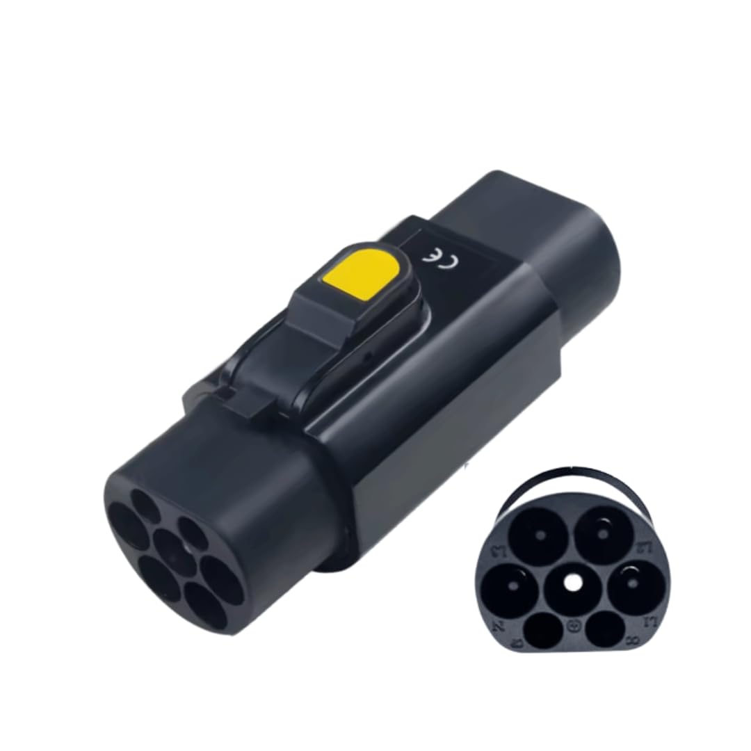 آداپتور شارژر EV نوع 2 به GBT، (21KW 32A 380v) آداپتور شارژ با سرعت بالا برای وسایل نقلیه الکتریکی، نوع 2 به GBT 3 فاز پلاگین Type1 به GB/t کانکتور، سازگاری جهانی