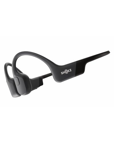 هدفون SHOKZ OpenRun Bone Conduction، هدفون ورزشی بلوتوث گوش باز با میکروفون، هدست بی سیم ضد آب IP67 برای دویدن و تمرین، زمان پخش 8 ساعت، USB-C، هدبند مشکی، اسپرت