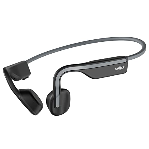 هدفون SHOKZ OpenMove Bone Conduction، هدفون بلوتوث بیسیم 5.1 گوش باز با صدای واضح، باتری 6H، سبک وزن 29 گرم، IP55 ضد عرق، شنیدن ترافیک و محیط اطراف، برای دویدن، خاکستری