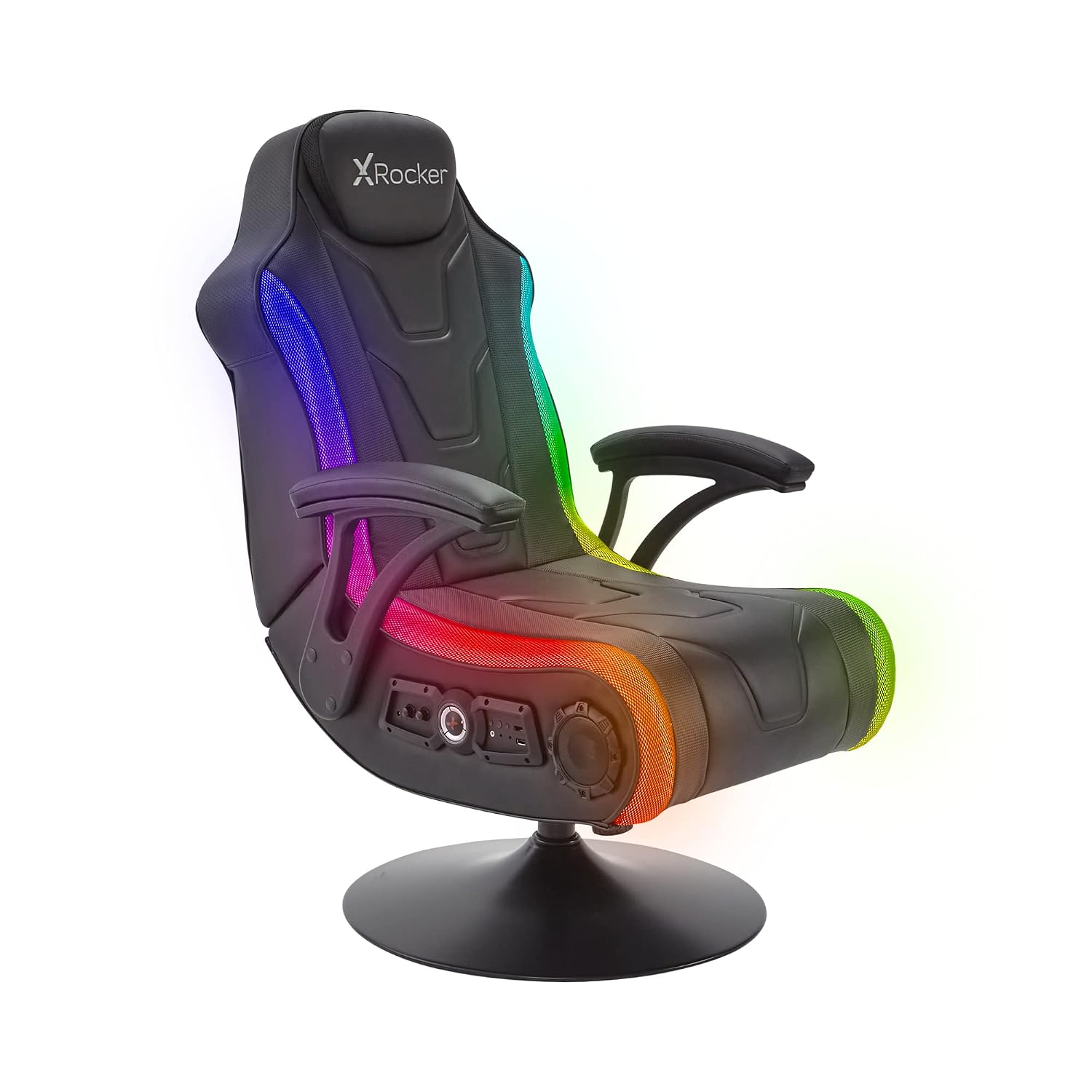 صندلی بازی X rocker monsoon rgb 4.1 استریو با نورپردازی led - مشکی