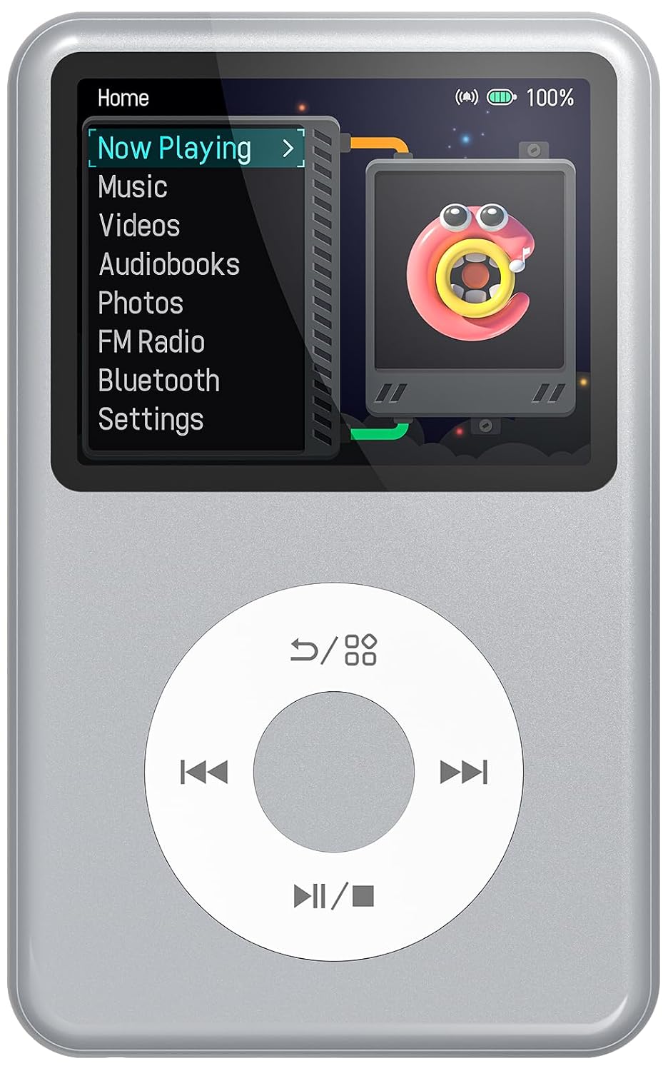 پخش کننده موسیقی Mp3 با بلوتوث 128G قابل حمل پخش کننده موسیقی دیجیتال مینی صدای HiFi (نقره ای)