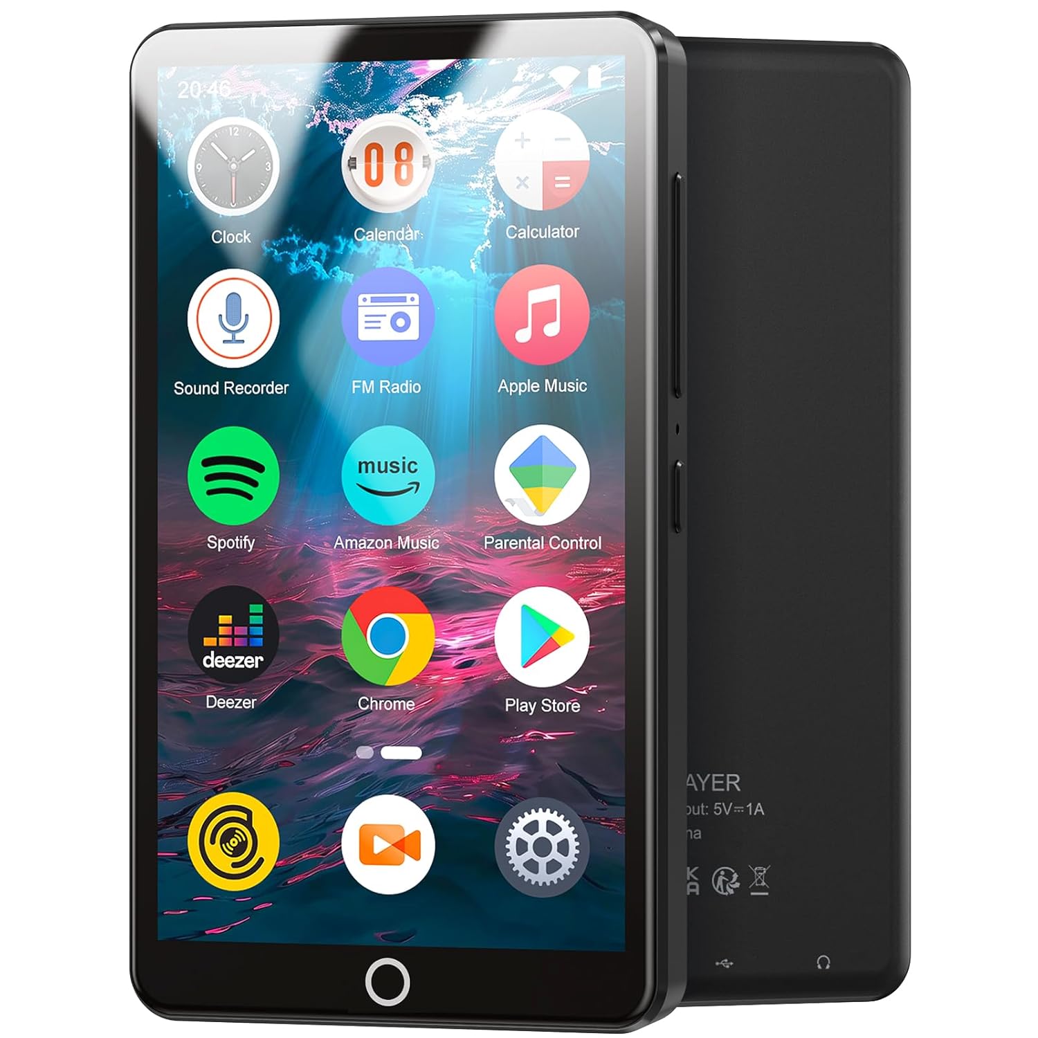 پخش کننده MP3 96 گیگابایتی با بلوتوث و WiFi صفحه نمایش لمسی 402 Android Mp4 Mp3 Player با Spotify Audible Amazon Music Deezer پخش کننده موسیقی قابل حمل با بلندگوی داخلی رادیو FM کتاب الکترونیکی