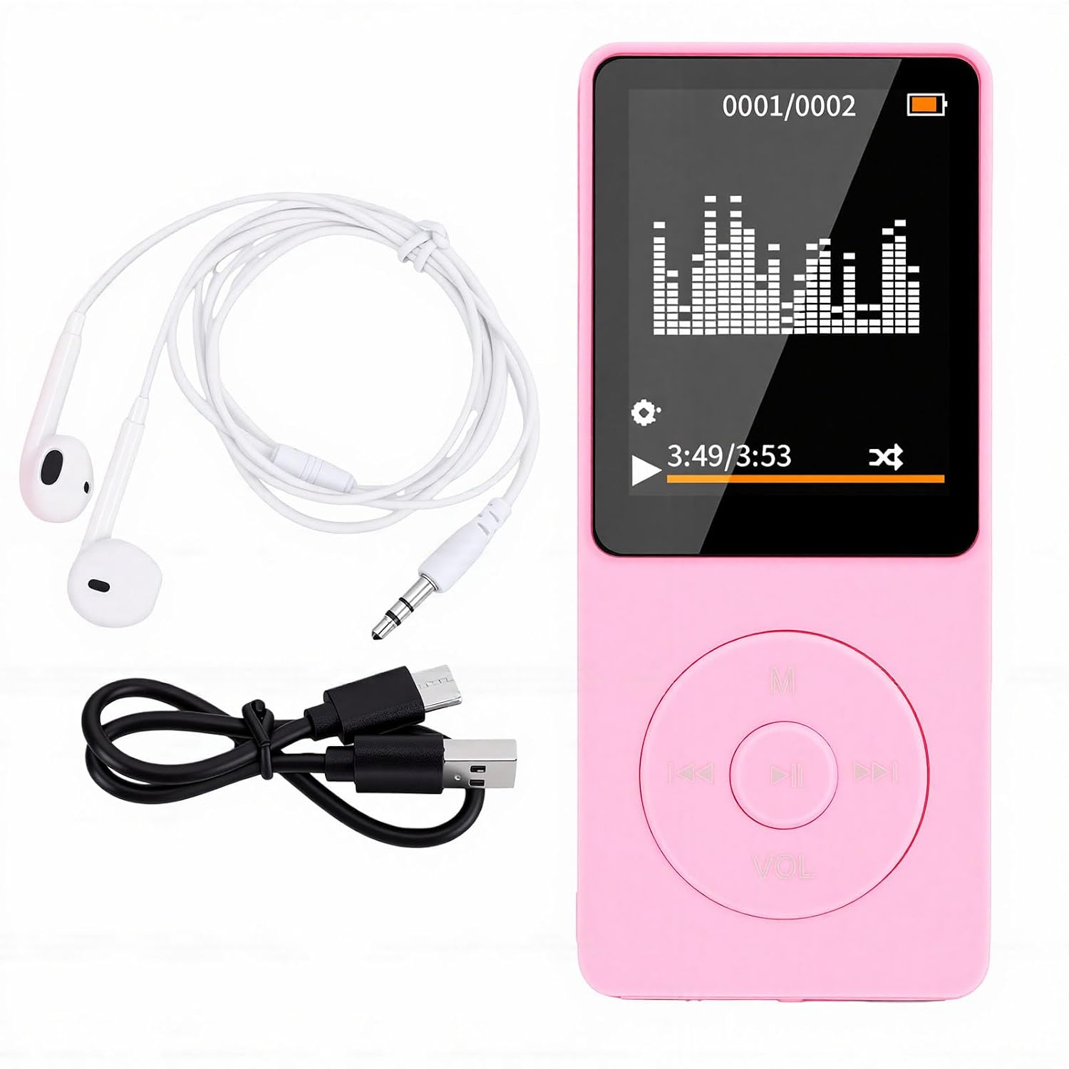 پخش کننده MP3 قابل حمل Jectse پخش کننده موسیقی HiFi با صفحه نمایش 1.8 اینچی BT 5.3 128 گیگابایتی قابل ارتقا پخش 30 ساعته ضبط رادیو FM پخش فیلم برای ورزش های دونده برای کودکان هدیه (3)