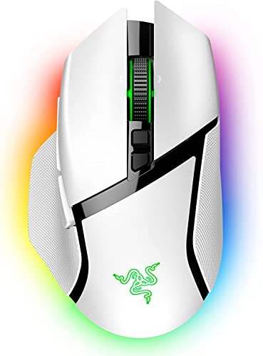 ماوس بازی بیسیم قابل تنظیم Razer Basilisk V3 Pro - سوئیچهای نوری سریع Gen-3، چرخ شیبدار HyperScroll، Chroma RGB، 11 دکمه قابل برنامهریزی، سنسور نوری Focus Pro 30K - سفید