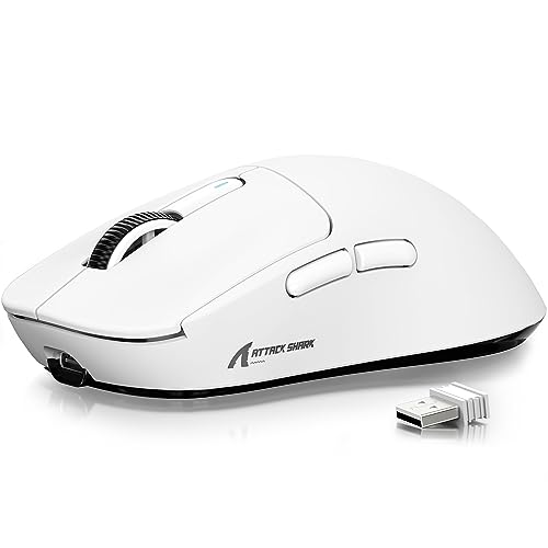 ماوس فوق سبک ATTACK SHARK X3 49 گرمی، سنسور بازی PixArt PAW3395، ماوس گیمینگ بیسیم/با سیم BT/2.4G، 26000 DPI، باتری 200 ساعته، ماوسهای آفیس برای Win11/Xbox/PS/Mac (سفید)