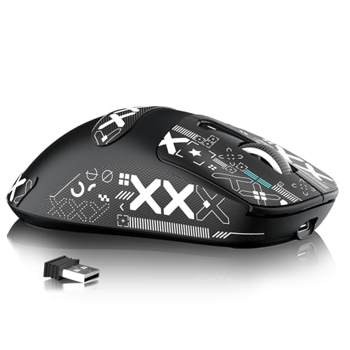 ماوس Superlight ATTACK SHARK X3MAX با نوار، سنسور بازی PixArt PAW3950، ماوس گیمینگ بیسیم/سیمی BT/2.4G، 6 DPI 42000 قابل تنظیم، باتری 200 ساعت، ماوسهای آفیس برای Win11/Xbox/PS/Mac (Black)