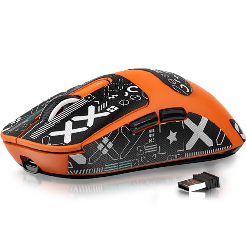 موس ATTACK SHARK X3 49 گرمی سوپرلایت با نوار، سنسور بازی PixArt PAW3395، ماوس گیمینگ بیسیم/با سیم BT/2.4G، 6 DPI 26000 قابل تنظیم، باتری 200 ساعت، ماوسهای آفیس برای Win11/Xbox/PS/Mac (O)