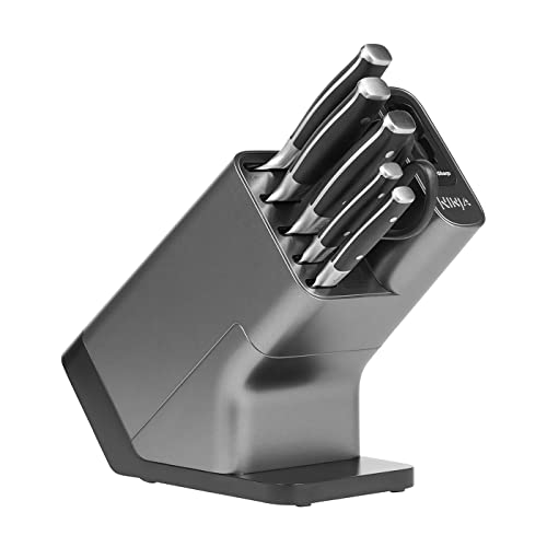 ست چاقوی آشپزخانه Ninja Foodi مدل K32006EU – مجموعه 6 پارچه استیل با پایه چاقو مجهز به تیزکن داخلی، شامل 5 چاقو و قیچی