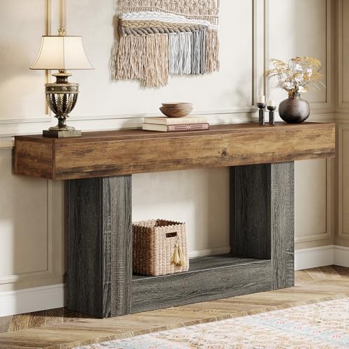 میز کنسول Tribesigns 160cm Console Table، میز ورودی 2 طبقه مدل RY0241
