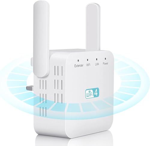 تقویت کننده Nalacal Wifi، توسعه دهنده، اینترنت بی سیم 300 مگابیت در ثانیه 2.4 گیگاهرتز با پورت Wan/Lan، 2 آنتن، راه اندازی آسان، دوشاخه Uk، A(Whx)2، برای خانه، دفتر کار