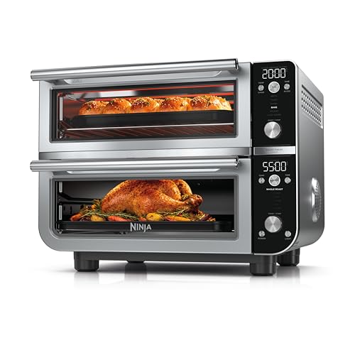 اجاق گاز دو نفره Ninja Pro Smart XL Countertop and Air Fryer | تطبیق پذیری 12 در 1 با فن آوری Smart Finish و DualZone برای طبخ همزمان 2 غذا | متناسب با مرغ تا
