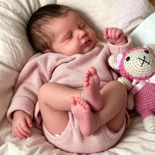 عروسک نوزاد واقعینما Anano مدل 17NPK2031 – عروسک Reborn سیلیکونی 20 اینچی با بدن کامل ضدآب و موهای رنگشده، LouLou