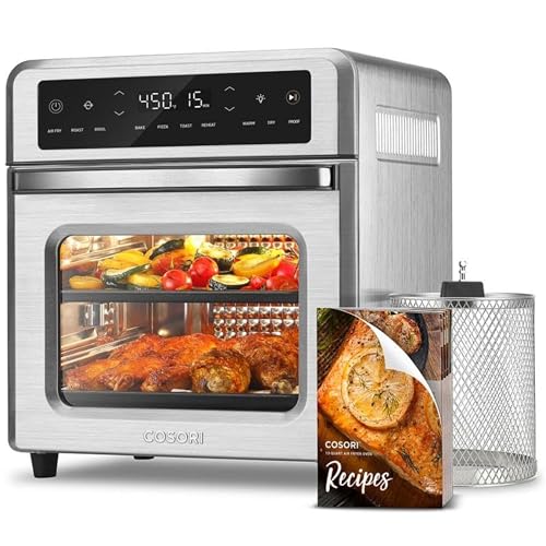سرخکن بدون روغن و آون COSORI مدل CAF-R121-SUS – ظرفیت 13 لیتر، 11 کاره با قابلیت گریل، برشتهکردن و گرمکردن