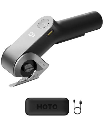 قیچی برقی بی سیم HOTO EdgeFlow، تیغه تیتانیوم، صفحه نمایش LED، قابل شارژ، خود تیز شونده، ایمنی، برای مقوا / DIY
