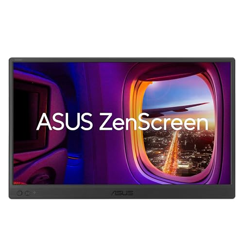 مانیتور USB قابل حمل ASUS ZenScreen MB169CK: 16 اینچ (قابل مشاهده 15.6 اینچ)، Full HD، IPS، دوگانه USB Type-C، بدون لرزش، فیلتر نور آبی، سطح ضد تابش، پایه پایه 360 درجه - مشکی | Full HD، IPS، دوگانه USB Type-C، بدون لرزش، فیلتر نور آبی، سطح ضد تابش، پایه پایه 360 درجه