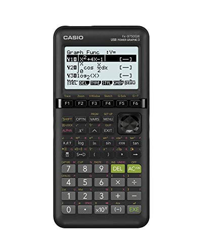 ماشین حساب استاندارد نموداری Casio fx-9750GIII ، پایتون و صفحه نمایش کتاب متنی طبیعی، مشکی