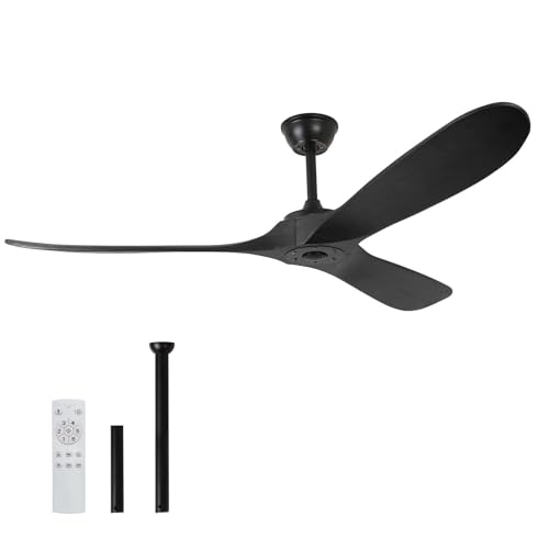 پنکه سقفی مشکی 52 اینچی USOR بدون نور با ریموت