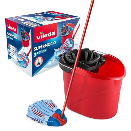 Vileda - SuperMocio ست کامل سطل Wringer + ماپ با سر سه بعدی Super Mocio 3Action