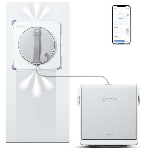 ربات تمیز کردن پنجره ECOVACS WINBOT W2S OMNI، با ایستگاه چند منظوره 6 در 1، دقت لبه به لبه TruEdge، نازل سه گانه اسپری زاویه باز، سیستم ایمنی 12 سطحی، حالت های برق دوگانه