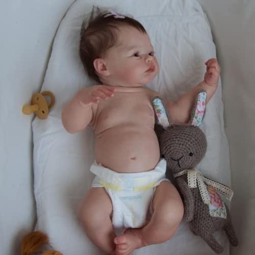 RXDOLL 18 اینچی عروسک نوزاد Reborn از نظر آناتومی درست دختر عروسک واقعی نوزاد تازه متولد شده سیلیکونی وینیل تمام بدن واقعی عروسک نوزادی هدایای اسباب بازی قابل شستشو برای کودکان 3 سال به بالا