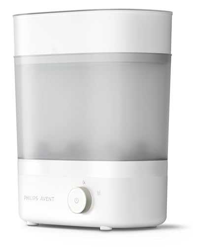 استریلایزر Philips Avent SCF293/00 برای حداکثر 6 شیشه شیر نوزاد، پستانک و لوازم جانبی، دستگاه بخور کودک با طراحی مدولار، عملکرد خشک کردن یکپارچه، سفید