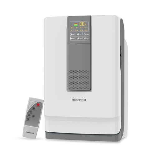 تصفیه کننده هوای هانیول برای خانه، فیلتر 5 مرحله ای، پوشش 50 متر مربع، UV LED و یونیزر، فیلتر HEPA H13، حذف 99.99٪ آلاینده ها و آلرژن ها - لمس هوا V4