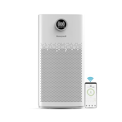 دستگاه تصفیه هوا Honeywell Air Touch P2، خانه و محل کار – 79 متر مربع / 853 متر مربع. Ft، CADR 550 m³/h، فیلتر 4 مرحله ای با نمایشگر PM2.5، UV، WIFI و Alexa، فیلتر HEPA H13، حذف 99.99 درصد آلاینده ها