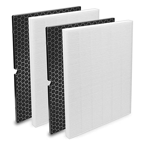 Colorfullife 2 Pack 116130 Replacement Filter H برای تصفیه کننده هوا Winix 5500-2، 2 فیلتر HEPA و 2 بسته ترکیبی فیلتر کربن فعال