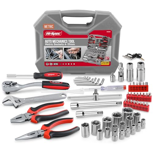 مجموعه ابزار مکانیک خودکار Hi-Spec 67 Piece برای تعمیر خودرو، تعمیر و نگهداری خودرو و استفاده DIY