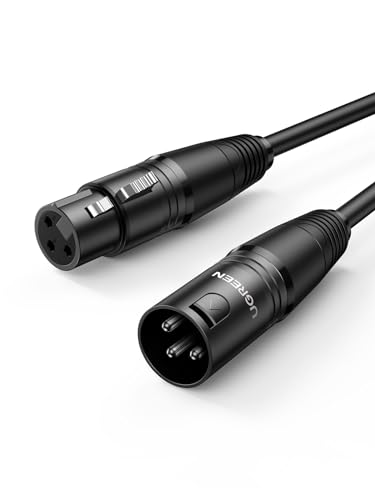 کابل UGREEN XLR، کابل افزودنی میکروفون XLR نر به زن 2M جک Extender برای سیستم PA، ضبط استودیو، تقویت کننده، میکسر، سیستم بلندگو، یا ضبط حرفه ای، پخش زنده