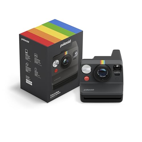 Polaroid - Now Generation 3 - Instant Camera - Black (9154) | فوکوس خودکار دو لنز، سازگار با Polaroid I-Type و فیلم 600، تایمر خودکار و نوردهی دوگانه، پایه سه پایه