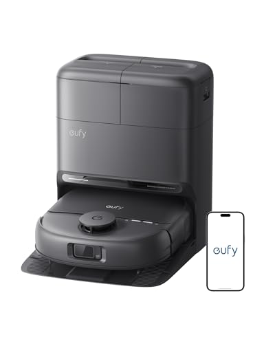 eufy C28 Omni، ربات جاروبرقی جدید 2026 با ماپ، غلتک خود تمیز شونده هیدروجت، مکش قدرتمند 15000 پا، جاروبرقی ربات 5 در 1 برای خانه، طراحی بدون گره خوردن، جلوگیری از AI از موانع